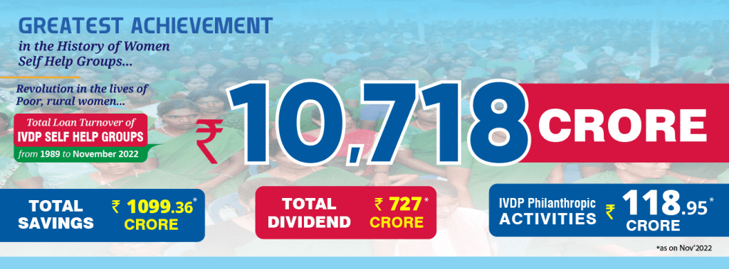 Total Loan of Turnover of IVDP self Help Groups - RS. 10,718 crore
