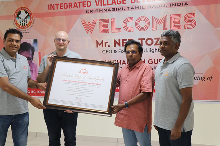 Dlight Co founder Mr. Ned Tozun visit to IVDP, Krishnagiri